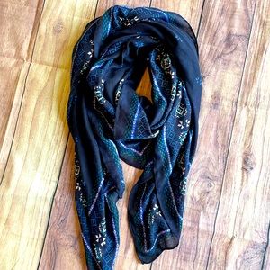 Navy print scarf